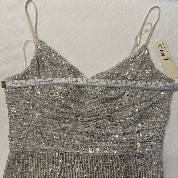 Eliza J long champagne sequin dress. - Picture 17 of 17